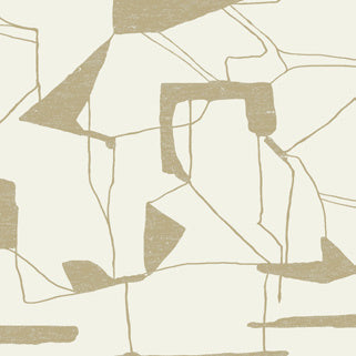 Abstract Geo Cream & Gold Wallpaper - MD7113