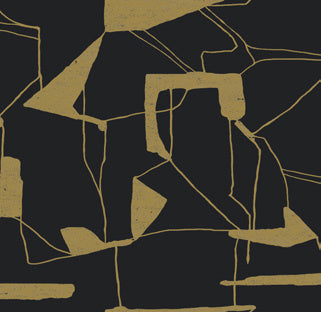 Abstract Geo Wallpaper in Black & Gold