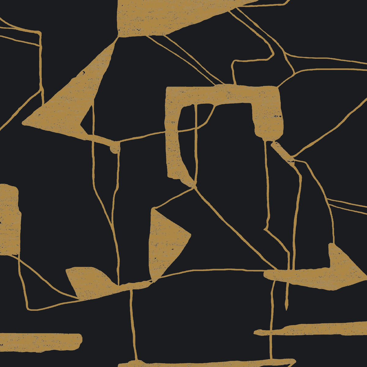 Abstract Geo Wallpaper in Black & Gold