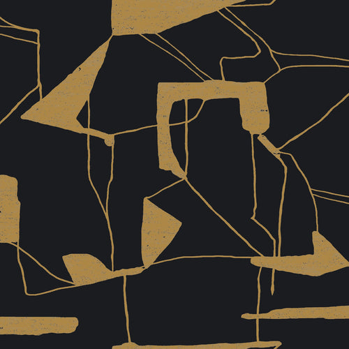 Abstract Geo Wallpaper in Black & Gold