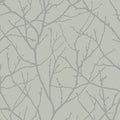 Trees Silhouette Eucalyptus & Silver Wallpaper - MD7124
