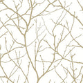 Trees Silhouette White & Gold Wallpaper - MD7126