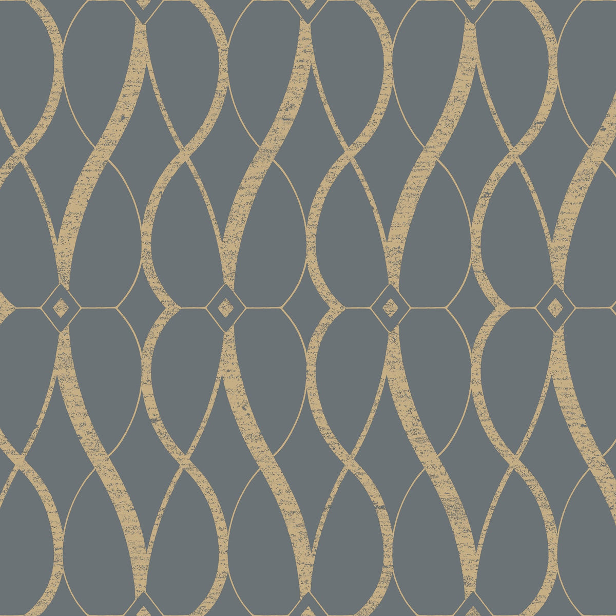 Graceful Geo Wallpaper in Smoke & Gold