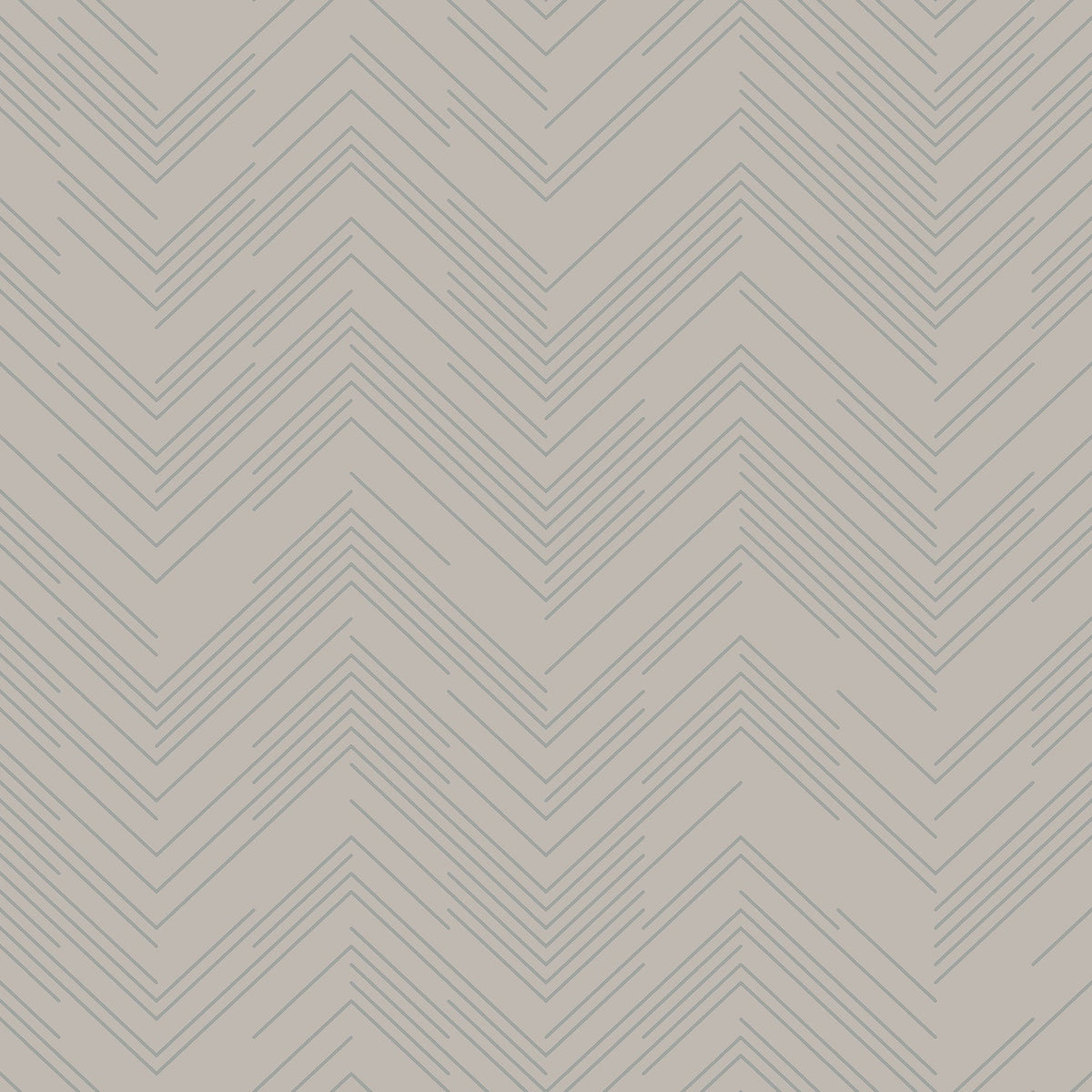 Polished Chevron Wallpaper in Taupe & Silver
