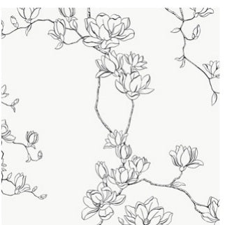 Magnolia Black Branches Wallpaper