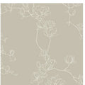 Magnolia Branches Wallpaper in Taupe