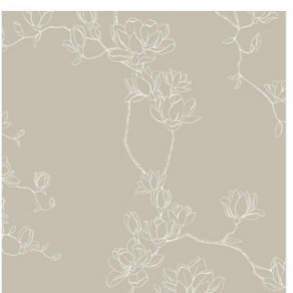 Magnolia Branches Wallpaper in Taupe