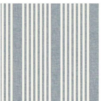 French Navy Linen Stripe Wallpaper - MF4768
