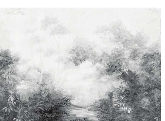 Woodland Black & White Wall Mural - MF4808M