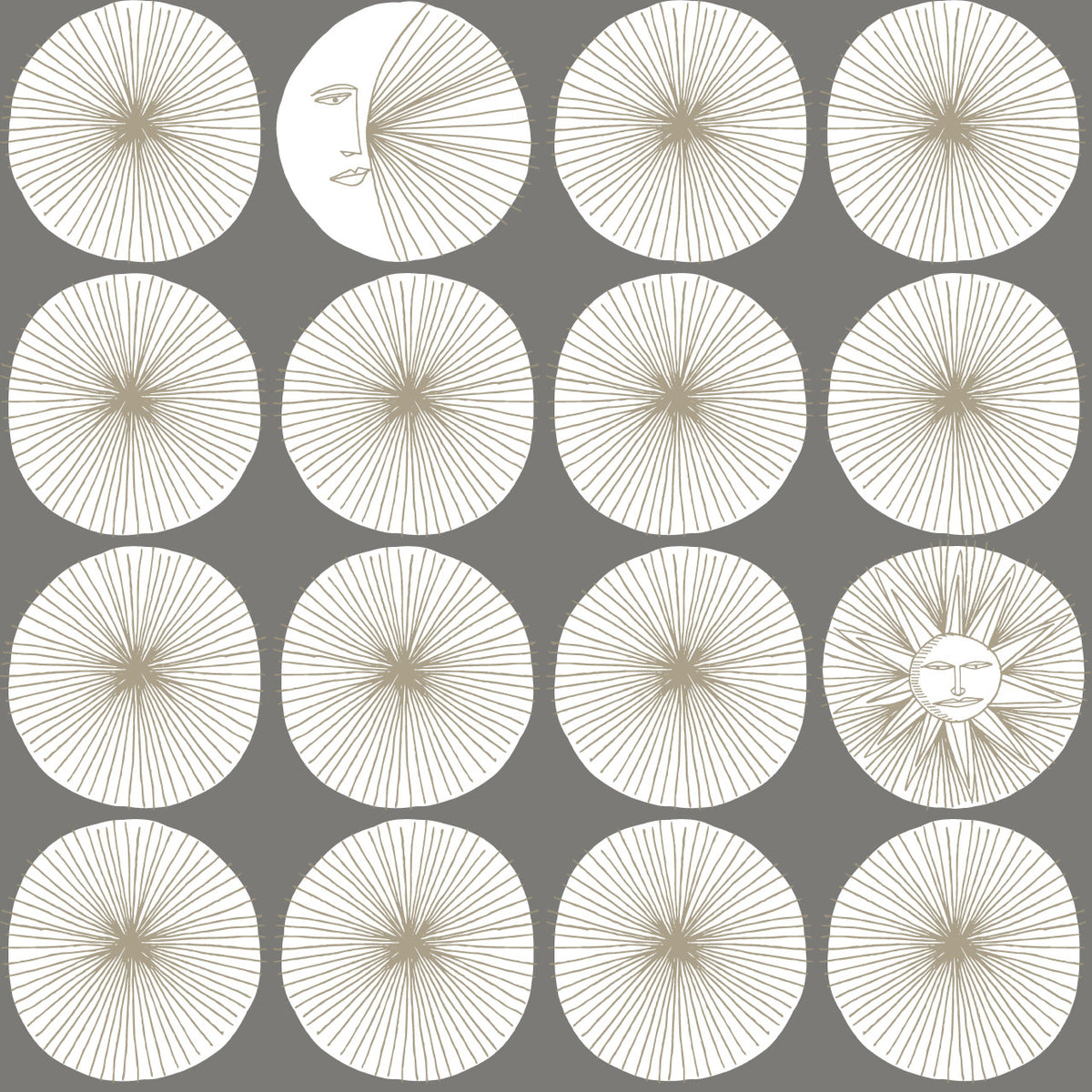 Soho Starburst Peel & Stick Wallpaper in Grey