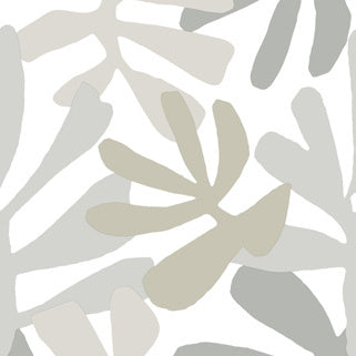 Kinetic Tropical Peel & Stick Wallpaper in Grey & Beige