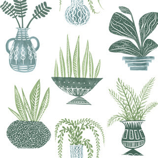 Plant Party Green Peel & Stick Wallpaper - PSW1249RL