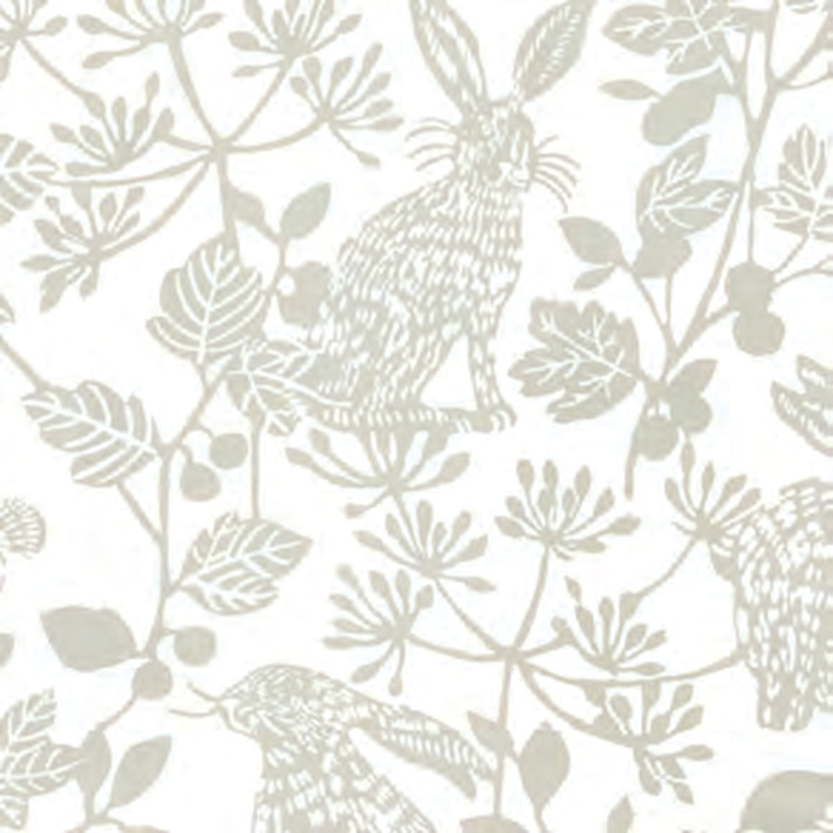 Botanical Bunnies Peel & Stick Wallpaper in Beige