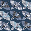 Feather Flight Peel & Stick Wallpaper in Blue