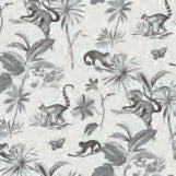 Botanicals & Lemurs Grey Peel & Stick Wallpaper - PSW1354RL