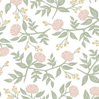 Elodie Evergreen Petite Floral Premium Peel + Stick Wallpaper wallpaper