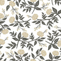 Peonies Gold Floral Premium Peel + Stick Wallpaper wallpaper