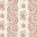 Beaumont Floral Stripe Wallpaper in Ruby