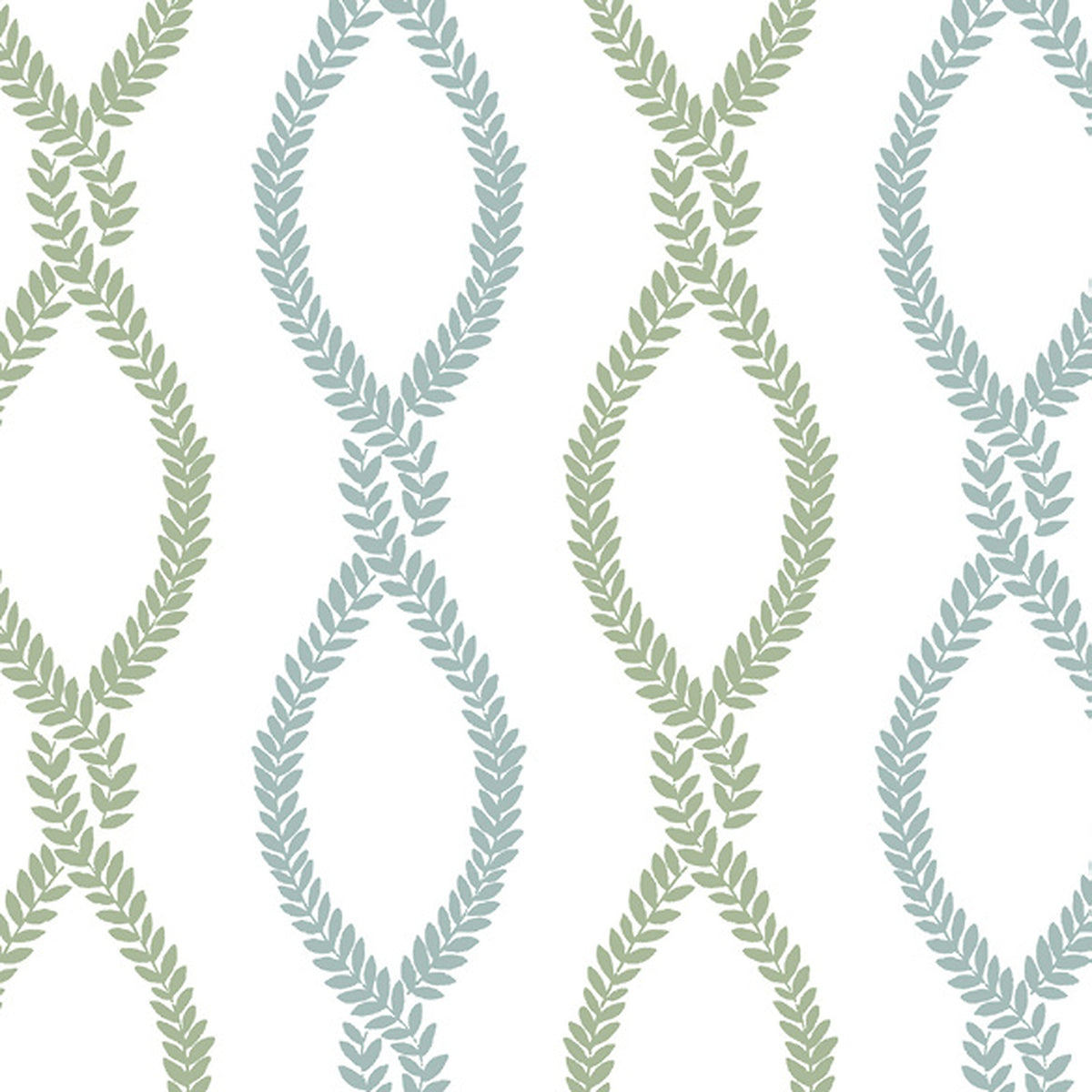 Laureate Light Green Vine Trellis Wallpaper by Antonina Vella