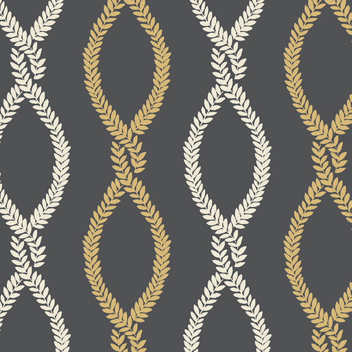 Laureate Vine Trellis Wallpaper in Black