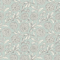 Chatsworth Garden Sky Blue Floral Trail Wallpaper by Antonina Vella
