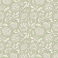 Chatsworth Garden Light Green Floral Trail Wallpaper by Antonina Vella