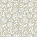 Chatsworth Garden Taupe Floral Trail Wallpaper by Antonina Vella
