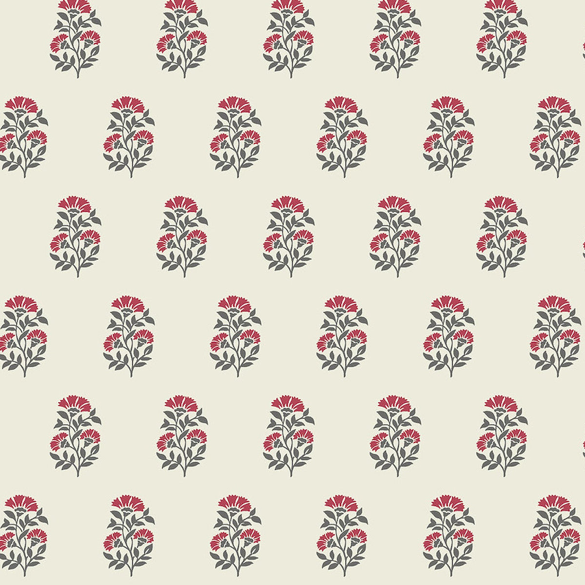 Sylvie Ruby Floral Wallpaper by Antonina Vella