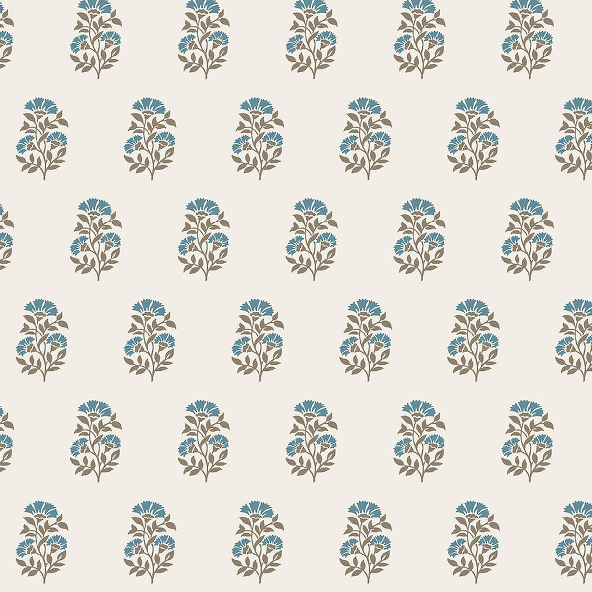 Sylvie Teal Floral Wallpaper by Antonina Vella