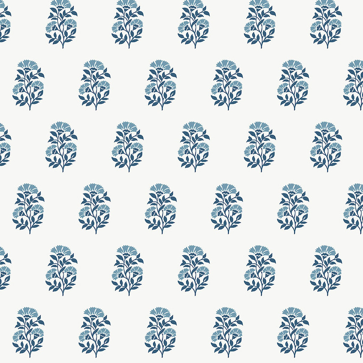 Sylvie Blue Floral Wallpaper by Antonina Vella