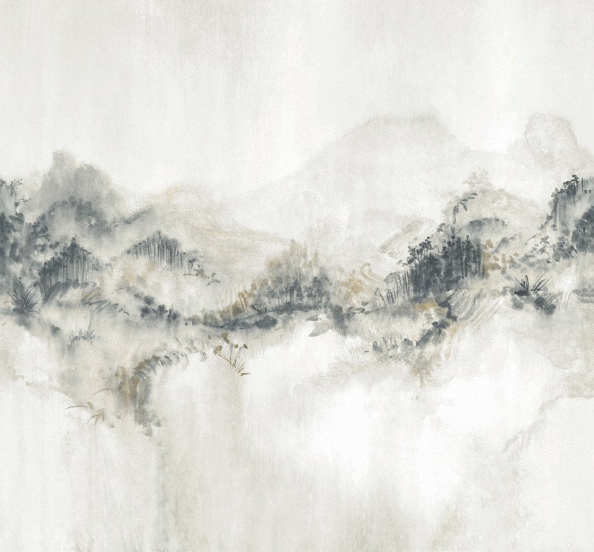 Mystic Overlook Blue Wall Mural wallpaper