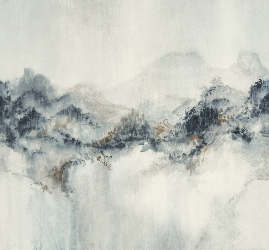 Mystic Overlook Green Wall Mural wallpaper