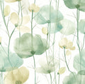 Cotswolds Poppies Floral Wallpaper in Turquoise