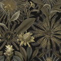 Society Hill Navy Abstract Leaf Wallpaper
