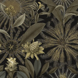 Society Hill Navy Abstract Leaf Wallpaper
