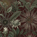 Society Hill Black Abstract Leaf Wallpaper
